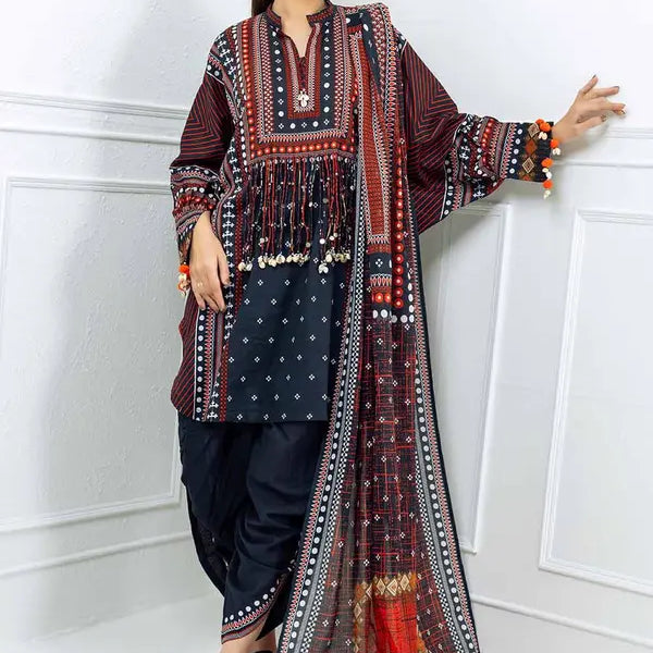 3 Piece Unstitched Printed Lawn Suit CL-42165