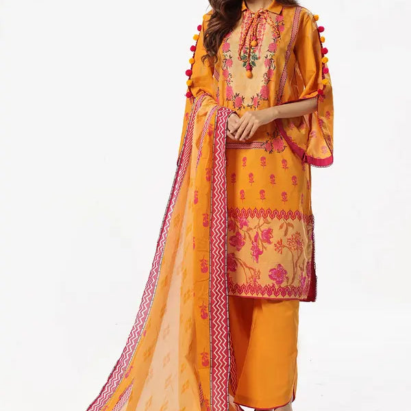 3 Piece Unstitched Printed Lawn Suit with Printed Lawn Dupatta CL-52508