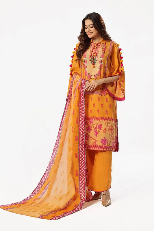 3 Piece Unstitched Printed Lawn Suit with Printed Lawn Dupatta CL-52508